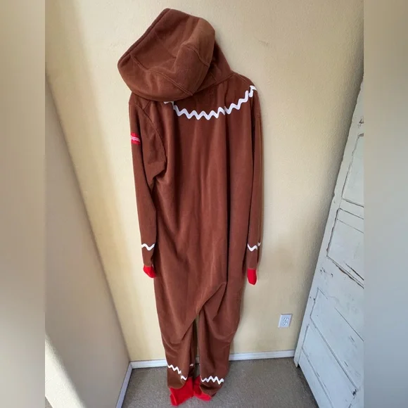 Tipsy Elves Mens Womens Gingerbread Man Jumpsuit Costume Christmas Size XXL - Picture 5 of 6
